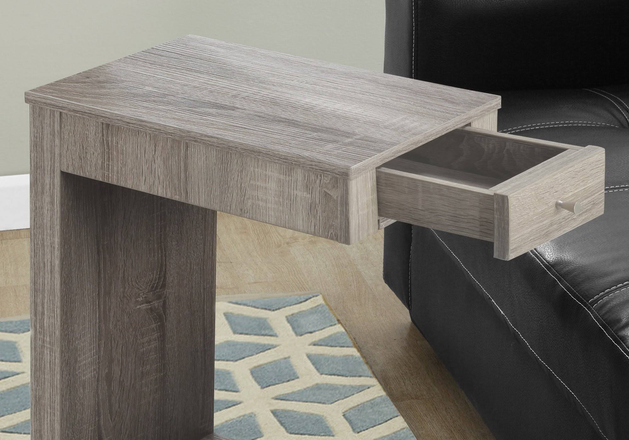 18.25x22 x 12x22 x 24x22 Dark Taupe Particle Board Hollow Core Accent Table