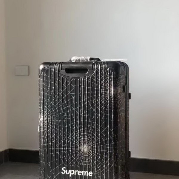 日默瓦/rimowa  x Supreme联名蜘蛛网,全铝箱体,二次氧化蜘蛛网,无极变速弹跳拉杆