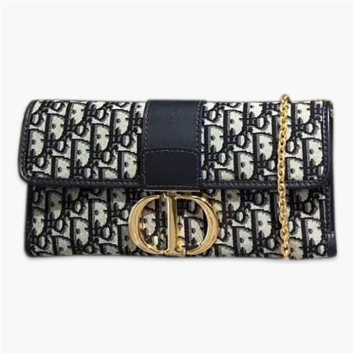 【原版皮】迪奥/Dior 30 Montaigne链条包,选用Oblique提花帆布搭配同色系牛皮皮革裁制而成,饰以标志性“CD”字母锁扣,款号:M5683