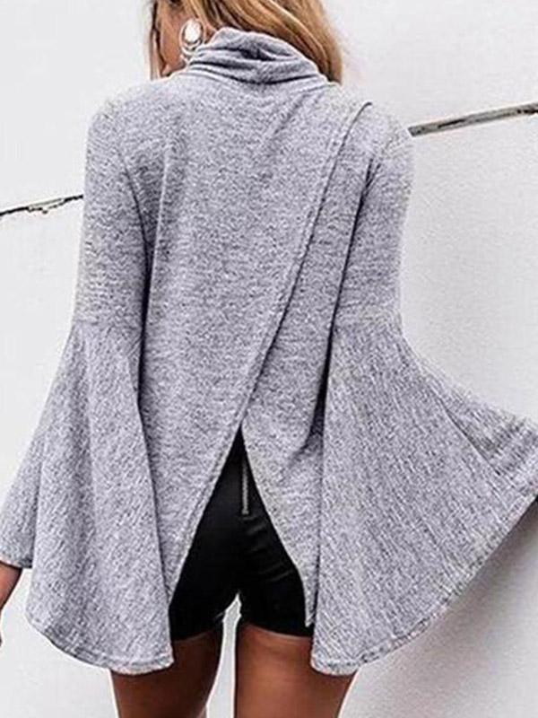 Fashionable High Collar Horn Sleeve Jacket