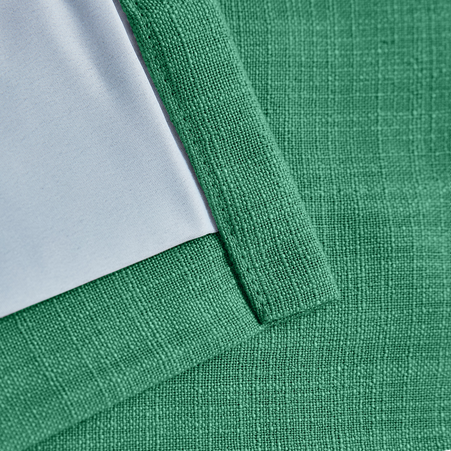 Rod Pocket Faux Linen Window Curtain with Blackout Lined LIZ