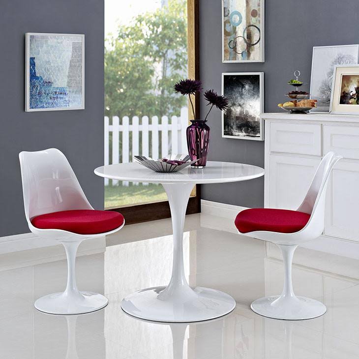 Modway Lippa 28x22 Fiberglass Dining Table White