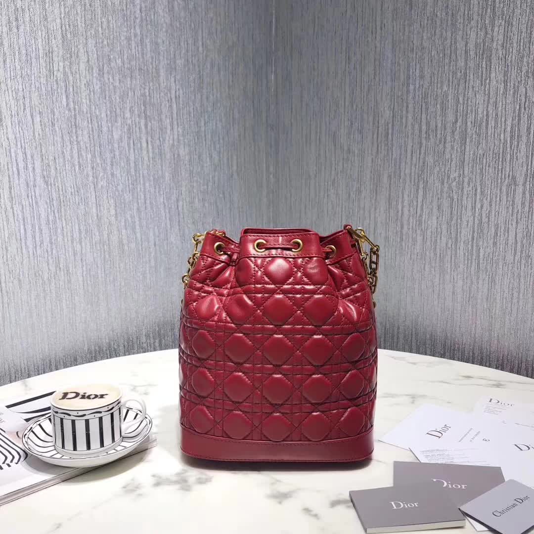 【原版皮】迪奥/Dior 水桶包,选用柔软羊皮裁制而成,全新包型,火遍时尚圈的复古潮流感,款号:M1693