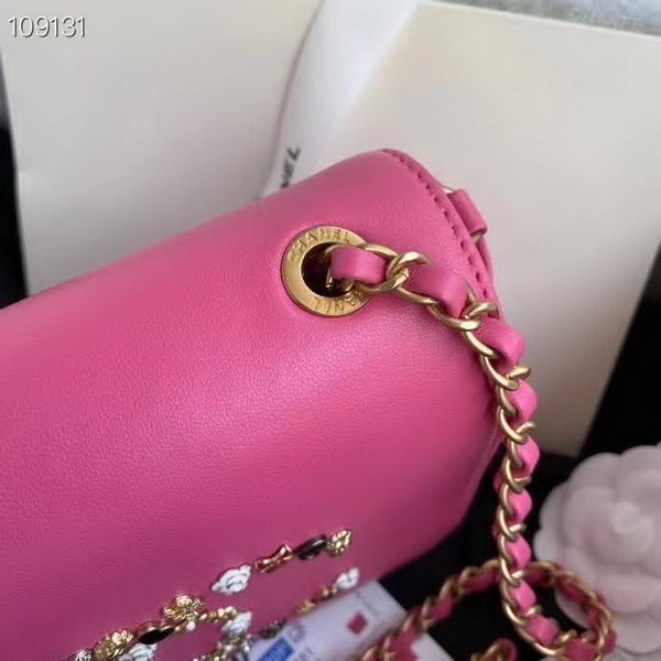 【原版皮】香奈儿/Chanel 手工系列肩背包,各种元素铆钉镶嵌成的双C标志,选用细腻羊皮,内里质感金属牛皮