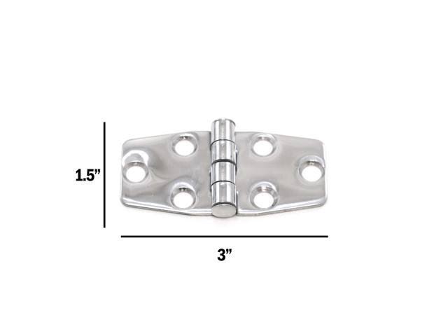 Red Hound Auto Boat RV Door Hinges Polished Stainless Steel Marine Grade for Cabinets Hatches 3 x 1.5 Inches Set of 16