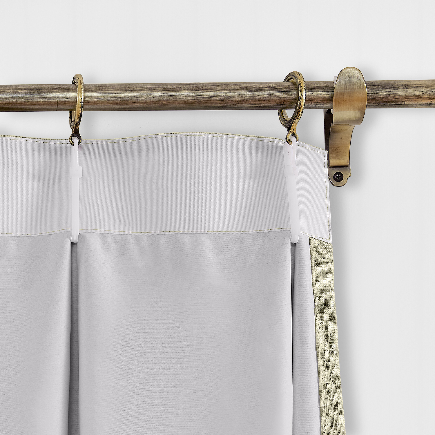 Pinch Pleated Faux Linen Window Curtain with Blackout Lined LIZ