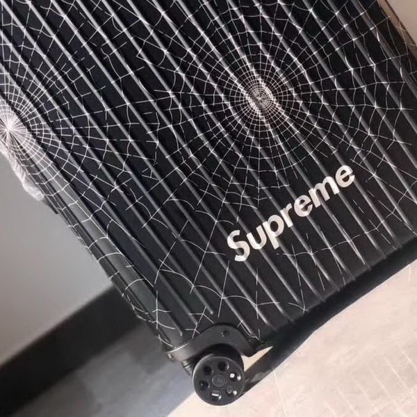 日默瓦/rimowa  x Supreme联名蜘蛛网,全铝箱体,二次氧化蜘蛛网,无极变速弹跳拉杆