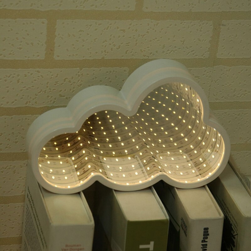 Creative LED 3D Night Light Cloud Tunnel Shape Child Room Bedside Lamp Decor