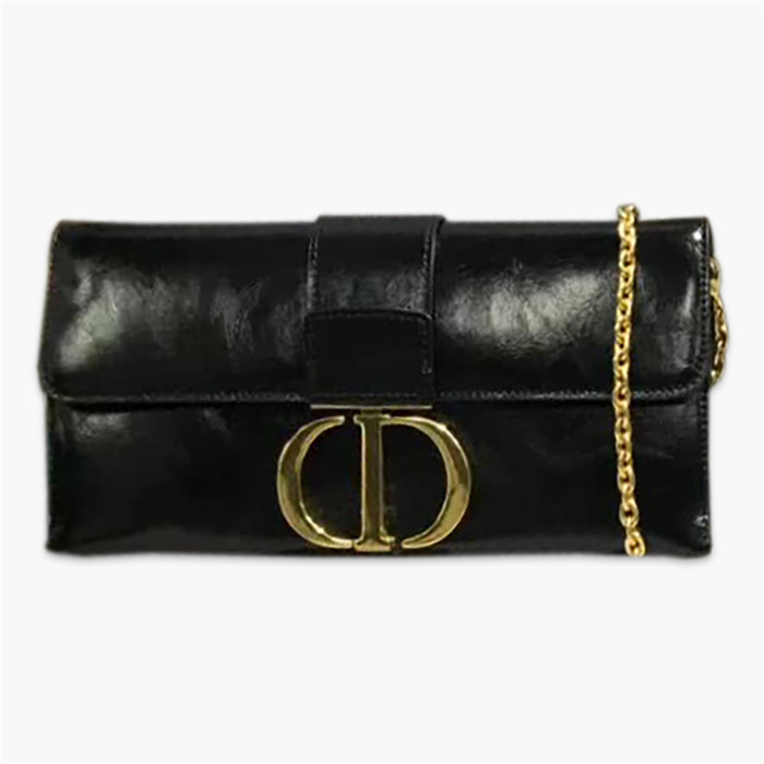 【原版皮】迪奥/Dior 30 Montaigne链条包,选用裂纹亮皮牛皮裁制而成,饰以标志性“CD”字母锁扣,款号:M5683
