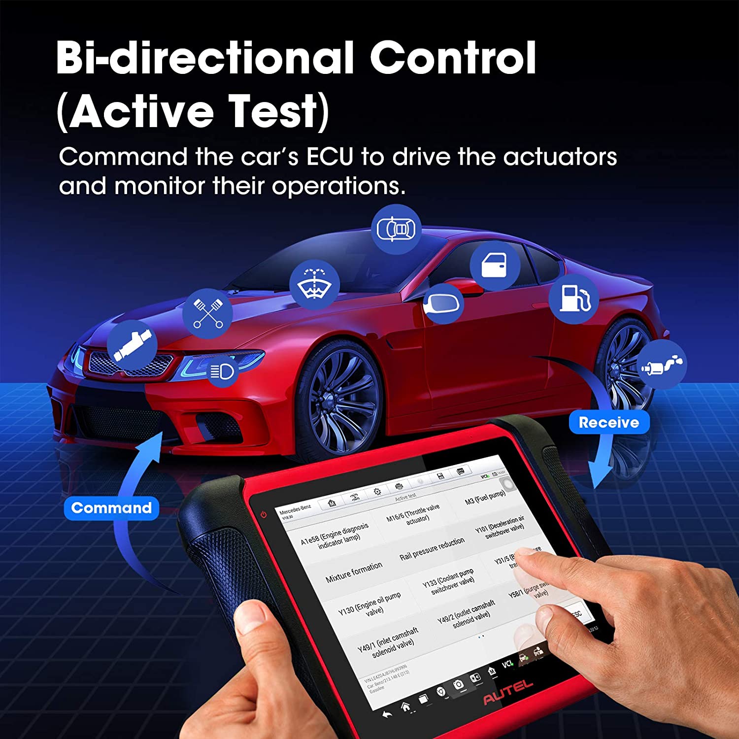 Autel Scanner MaxiCOM MK906BT with MV105, 2022 New Version of Maxisys MS906BT/MS908/MK908, OBD2 Auto Scan Tool with Advanced ECU Coding, Bi-Directional Control, 31+ Services, All System Diagnostics