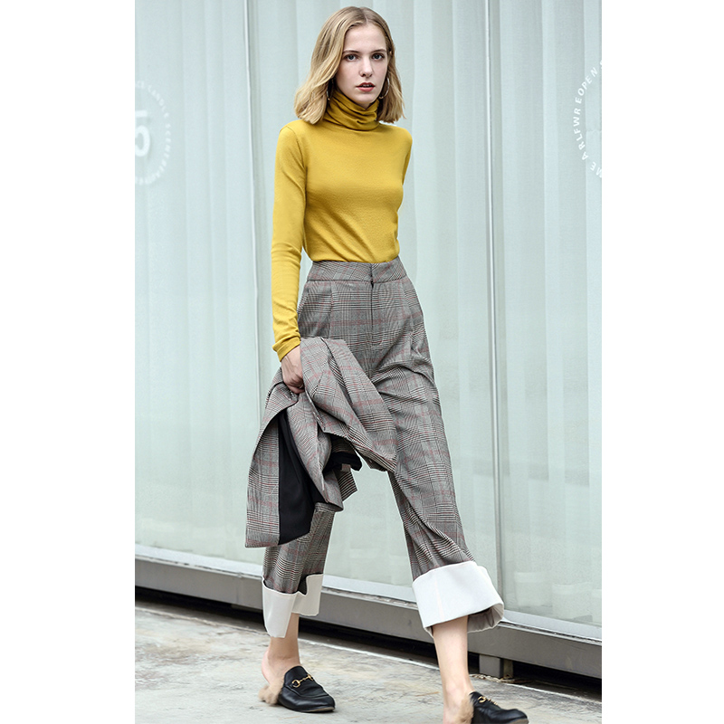 商品价格不一样 商品 AMII Minimalism Autumn Winter Women's Sweater Causal Solid Basic Turtleneck Sweaters For Women Women's sweater Tops 12020216