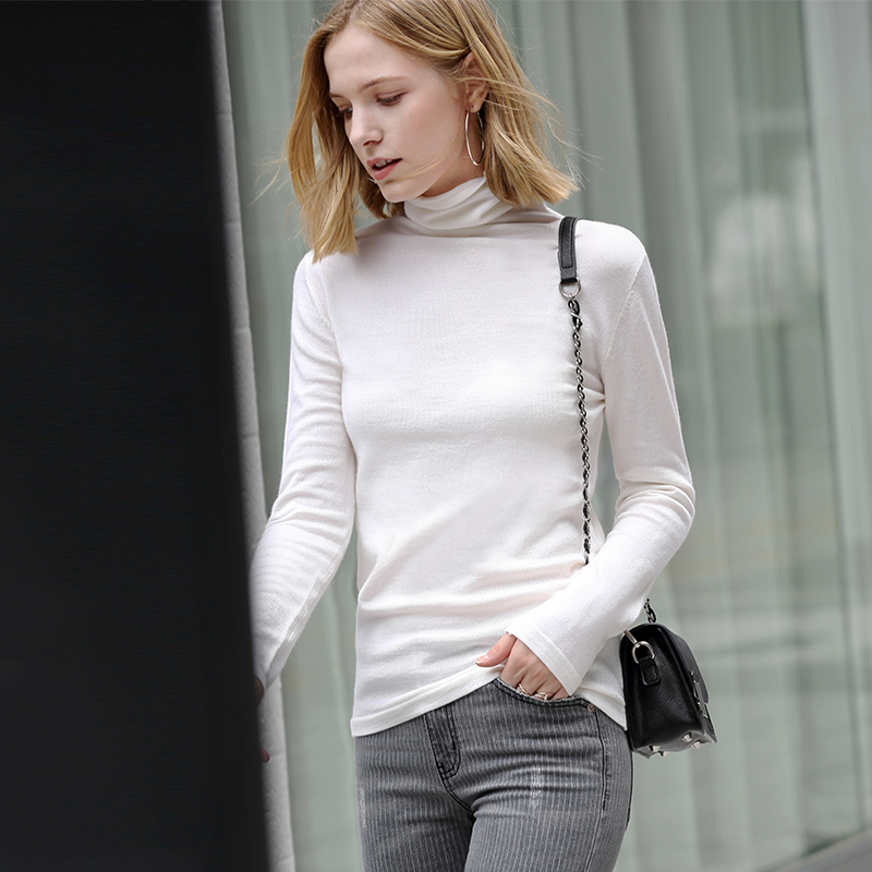 商品价格不一样 商品 AMII Minimalism Autumn Winter Women's Sweater Causal Solid Basic Turtleneck Sweaters For Women Women's sweater Tops 12020216