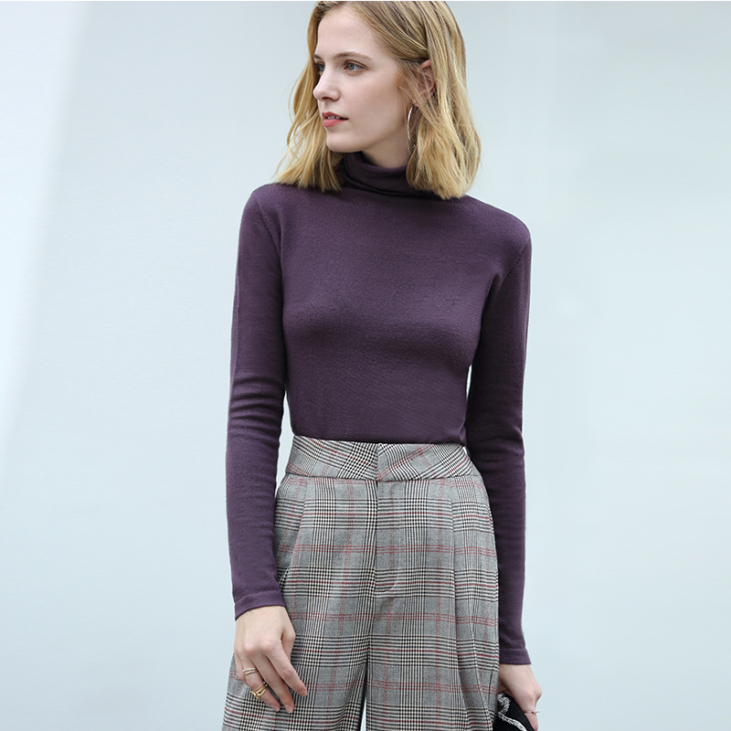 商品价格不一样 商品 AMII Minimalism Autumn Winter Women's Sweater Causal Solid Basic Turtleneck Sweaters For Women Women's sweater Tops 12020216
