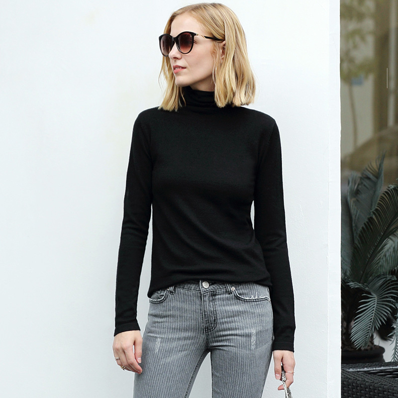 商品价格不一样 商品 AMII Minimalism Autumn Winter Women's Sweater Causal Solid Basic Turtleneck Sweaters For Women Women's sweater Tops 12020216
