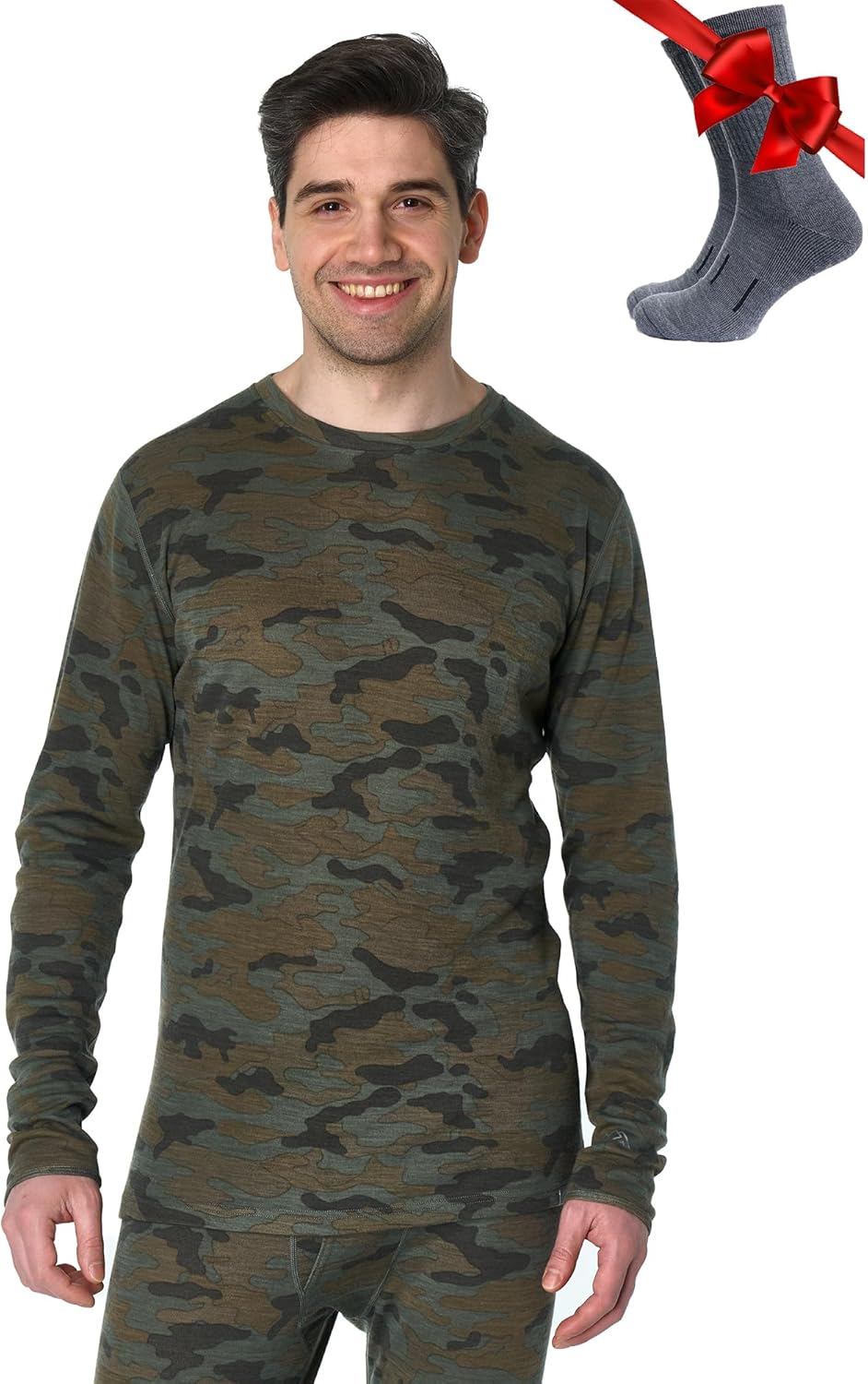 Merino.tech Merino Wool Base Layer - Mens 100% Merino Wool Long Sleeve Thermal Shirts Heavyweight, Midweight, Lite with Socks