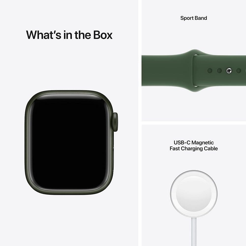 Apple Watch Series 7 (GPS, 41mm) Starlight Aluminum Case with Starlight Sport Band, Regular (Renewed)