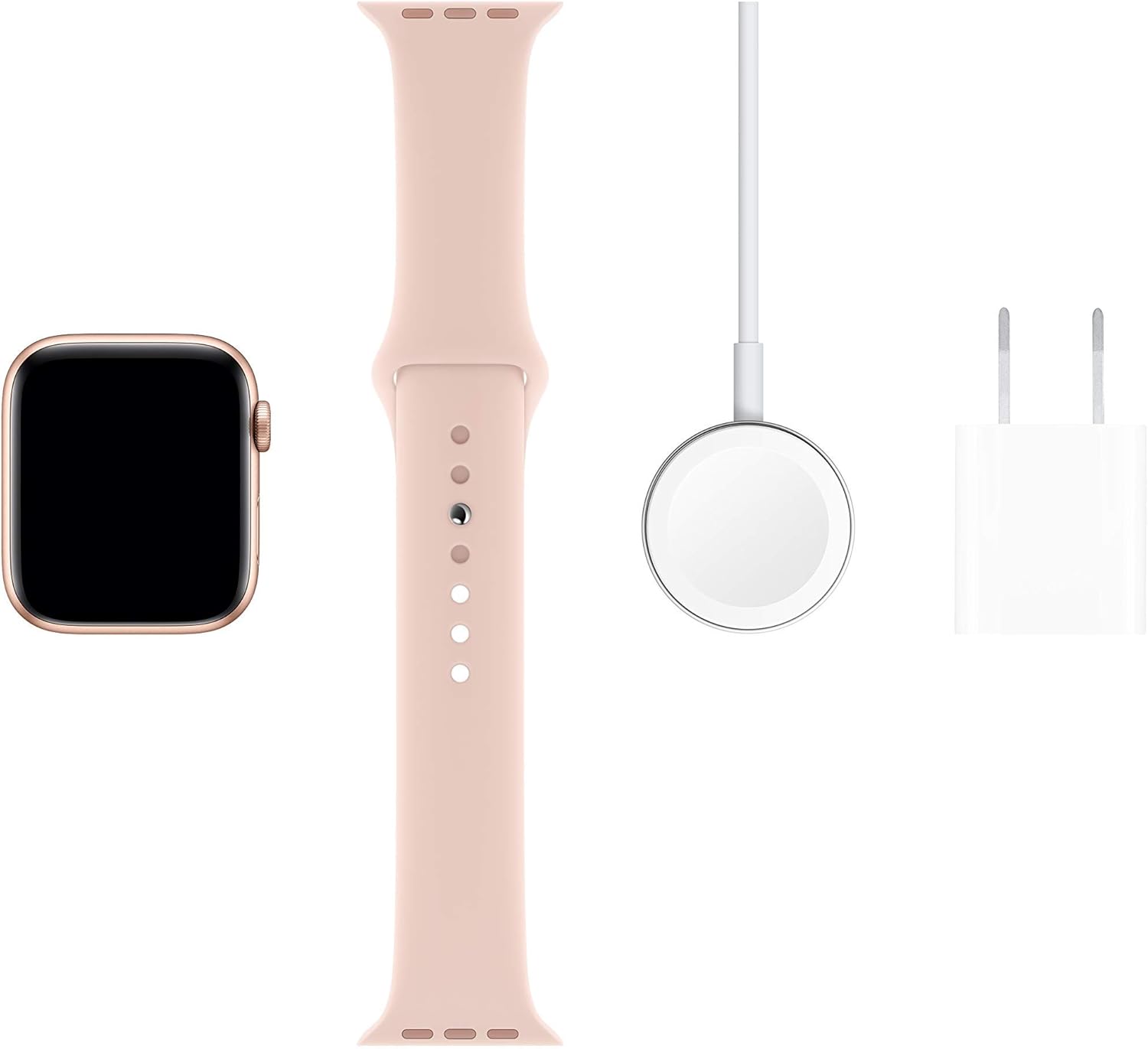 Apple Watch Series 5 (GPS, 44MM) - Space Gray Aluminum Case with Black Sport Band (Renewed)