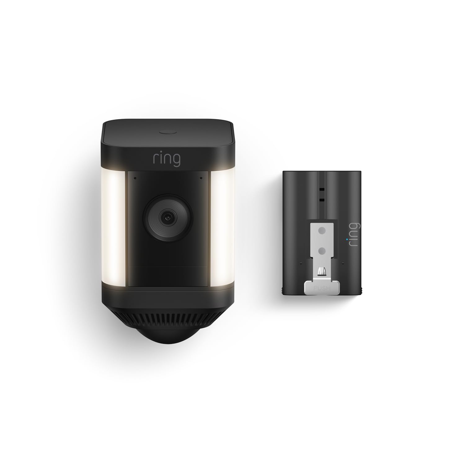 Ring Spotlight Cam Plus, Battery | Two-Way Talk, Color Night Vision, and Security Siren (2022 release) - White