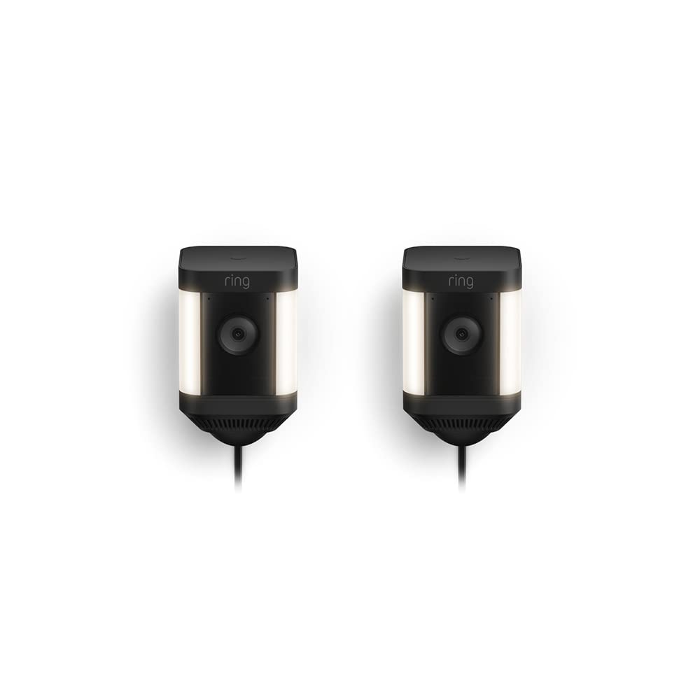 Ring Spotlight Cam Plus, Battery | Two-Way Talk, Color Night Vision, and Security Siren (2022 release) - White