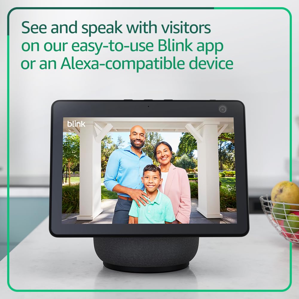 Blink Video Doorbell (newest model) – Head-to-toe HD view, two-year battery life, and edge AI processing. Required Sync Module not included – Add-On (Black)