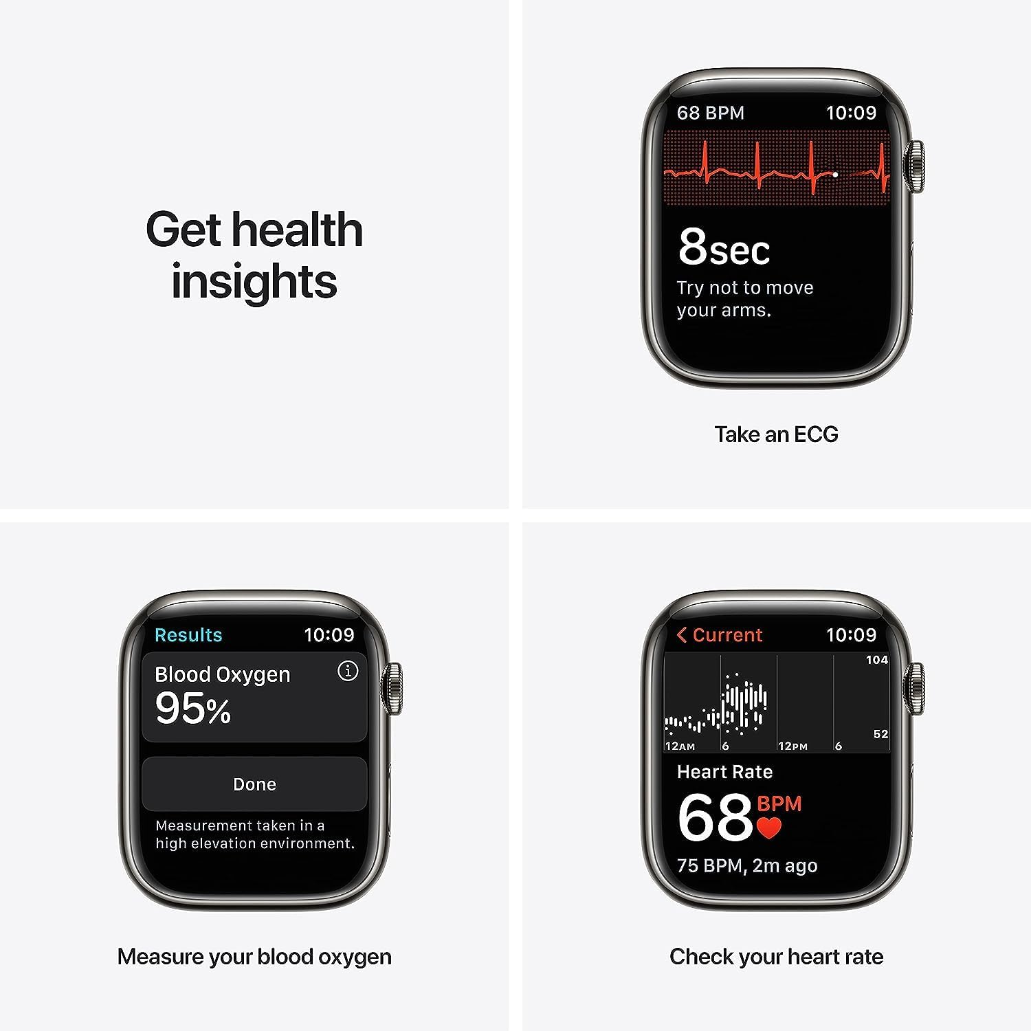 Apple Watch Series 7 (GPS, 41mm) Starlight Aluminum Case with Starlight Sport Band, Regular (Renewed)